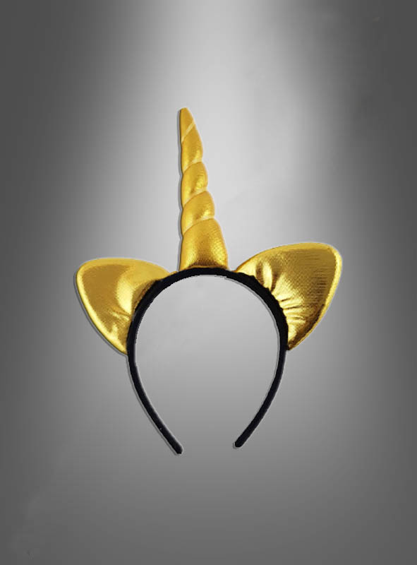 קשת חד קרן זהב קשת לשיער קרן חד קרן צבע זהב עם אוזניים