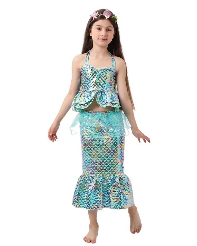 תחפושת בת הים לילדות כחול סגול