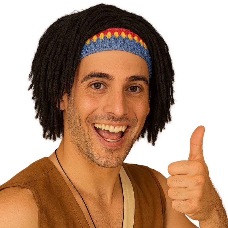 כובע היפי עם פאה דמוי ראסטה