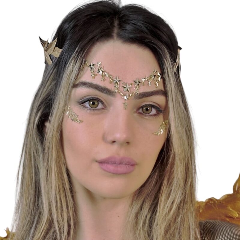 סט מדבקות אבנים לפנים כוכבי זהב