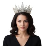 כתר מלכותי יוקרתי, כסף-זהב / קריסטלים צבעוניים תמונה 2