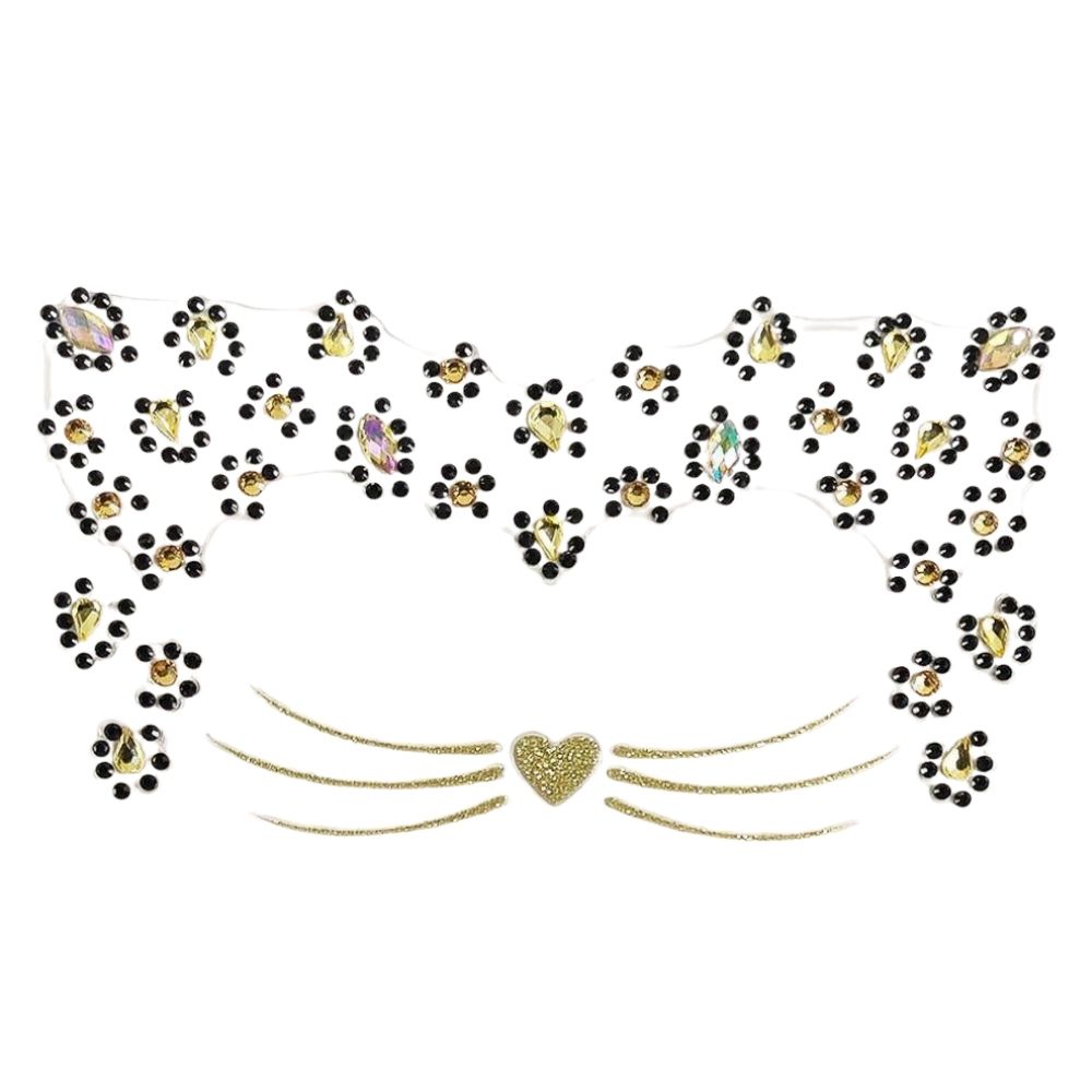 מדבקות פנים נמר זהב־שחור פרימיום