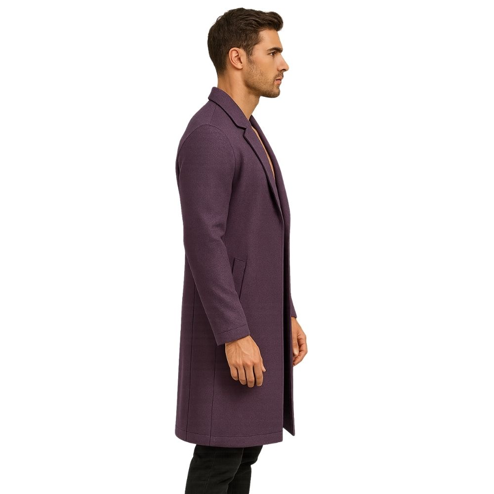 ז׳קט ארוך סגול לגבר : אלגנטי, מחמיא ומרשים