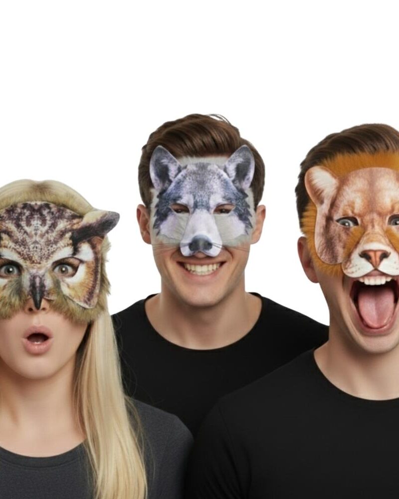 מסכות EVA חיות פרא פרוותיות 🦁  אריה , ינשוף 🦉 זאב 🐺