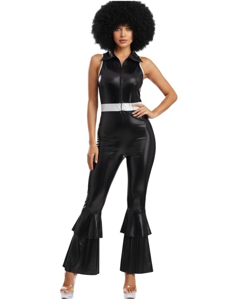  אוברול דיסקו מטאלי שחור 🖤