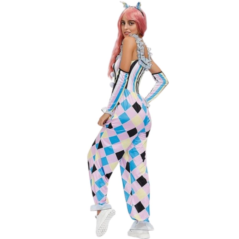 תחפושת ליצנית פסטל לנשים : צבעונית, כיפית ומלאת אנרגיה ⭐ מידה M