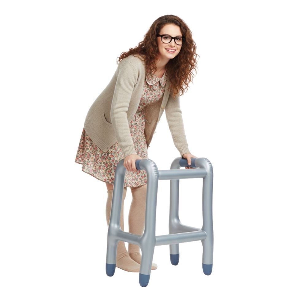 הליכון מתנפח לתחפושת סבא וסבתא - אביזר מצחיק לפורים