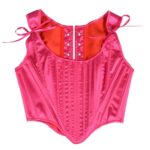 "מחוך עצמות יוקרתי בגוון ורוד פוקסיה עז במידה S-M עם כתפיות קשירה"