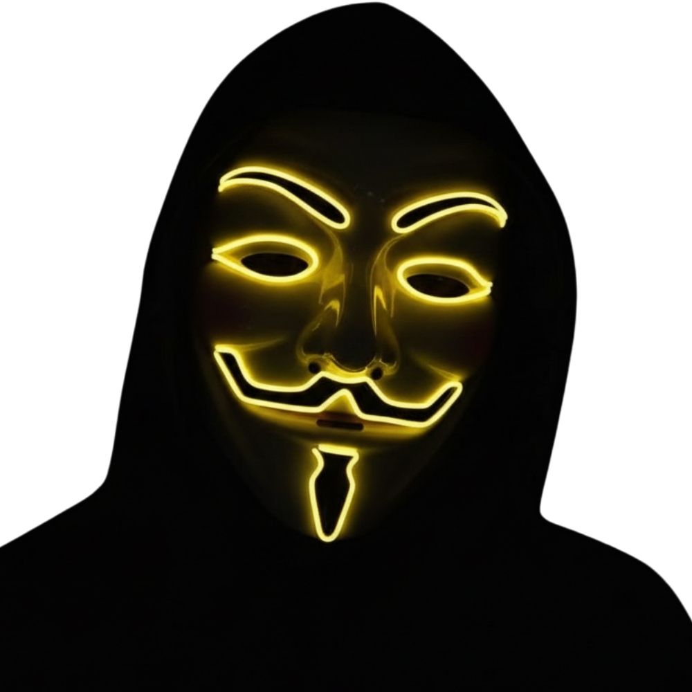 מסכת אנונימוס (Anonymous) מקורית מבית Rubie's : המראה העוצמתי עם תאורה